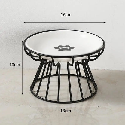 Ceramic For Dog Cat Elevated Feeder Drinker