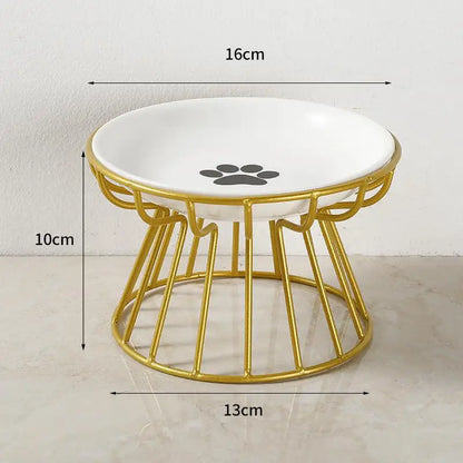 Ceramic For Dog Cat Elevated Feeder Drinker