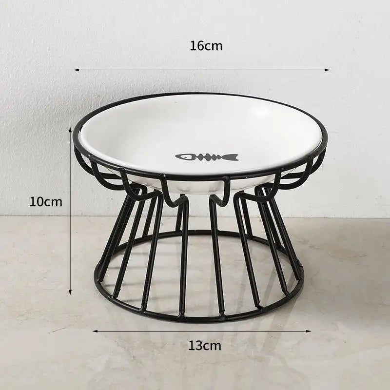Ceramic For Dog Cat Elevated Feeder Drinker