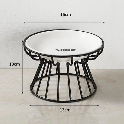 Ceramic For Dog Cat Elevated Feeder Drinker