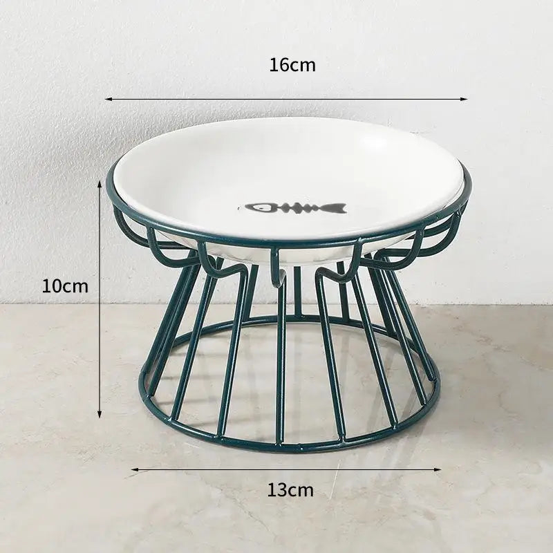 Ceramic For Dog Cat Elevated Feeder Drinker