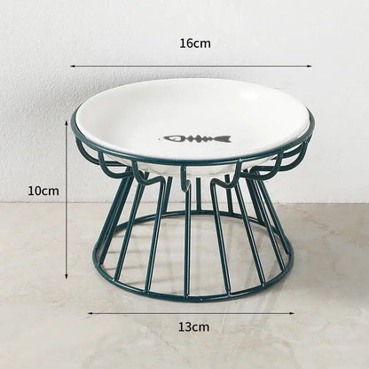 Ceramic For Dog Cat Elevated Feeder Drinker