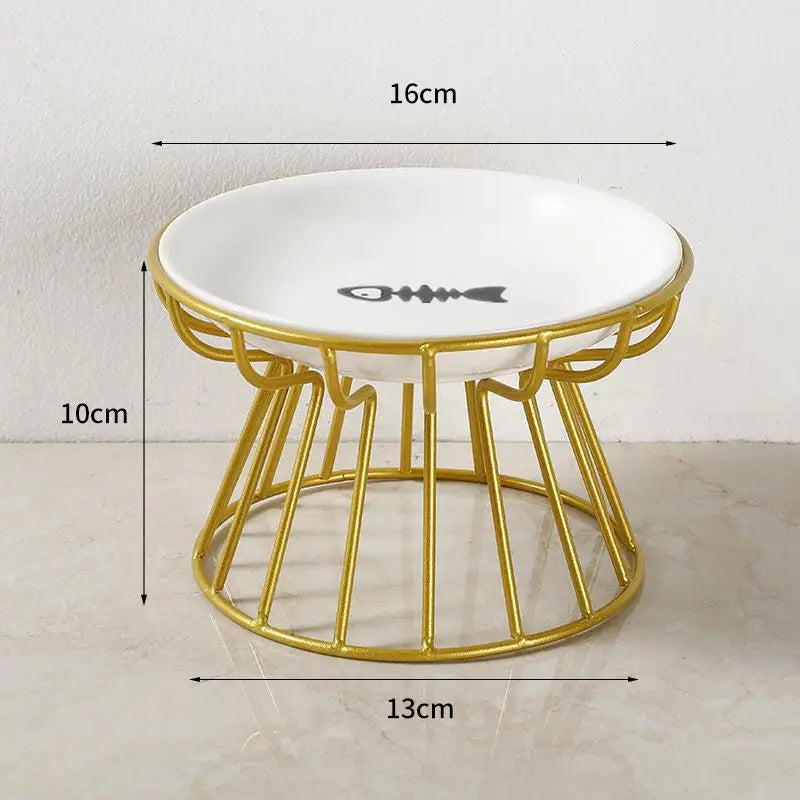 Ceramic For Dog Cat Elevated Feeder Drinker