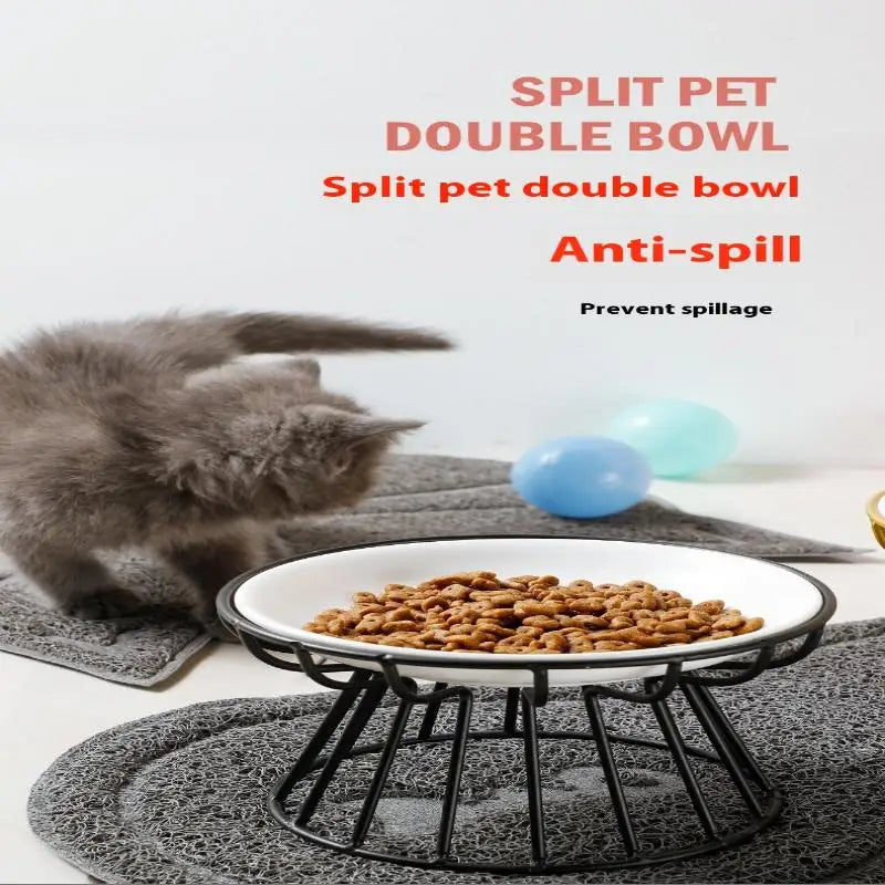 Ceramic For Dog Cat Elevated Feeder Drinker