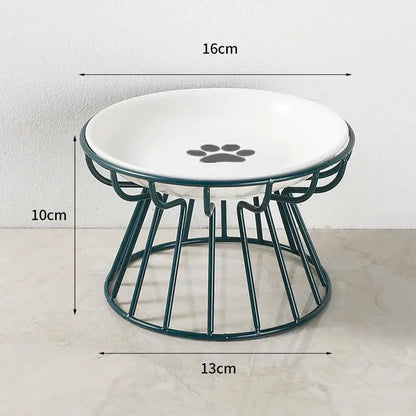 Ceramic For Dog Cat Elevated Feeder Drinker