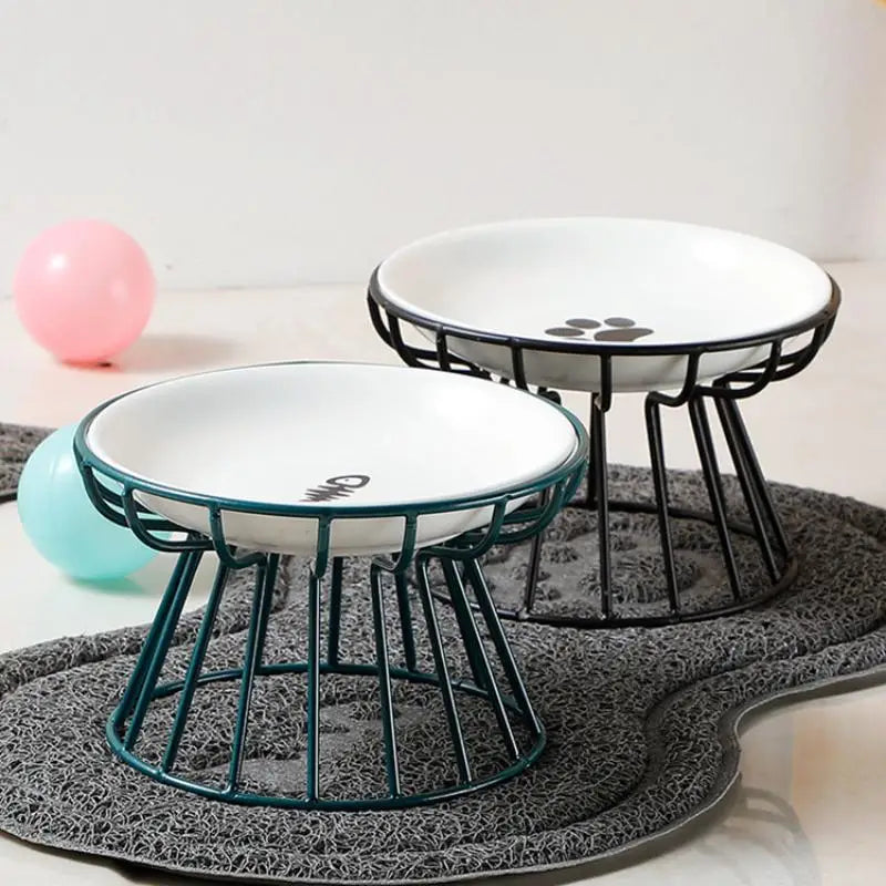 Ceramic For Dog Cat Elevated Feeder Drinker