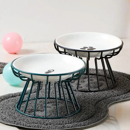 Ceramic For Dog Cat Elevated Feeder Drinker