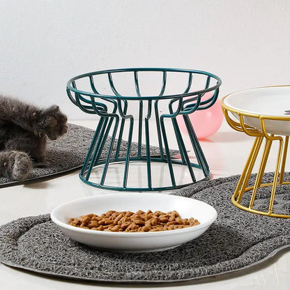 Ceramic For Dog Cat Elevated Feeder Drinker